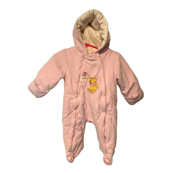 Vintage Y2k Disney Girls Infant Baby Size 3 6 Months Bunting coat Pink WInter Wi - Picture 1 of 3